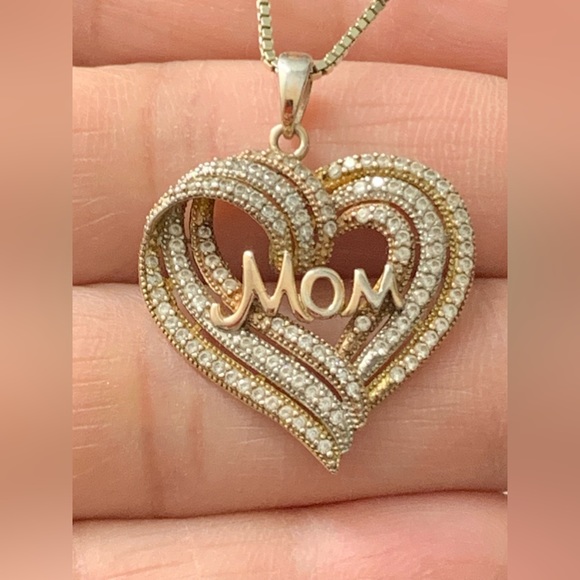 sterling silver Accessories - Gold Over Sterling Silver / Mom Heart Pendant 925 Ralph Lauren RL